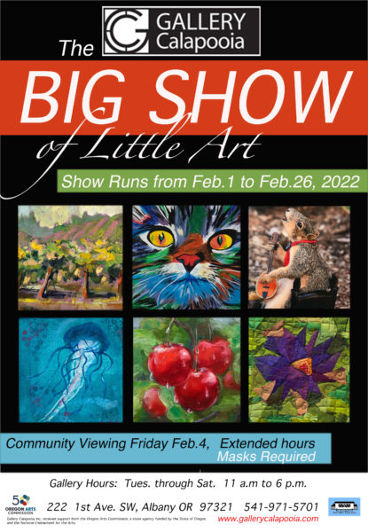 Information card with example art from previous shows